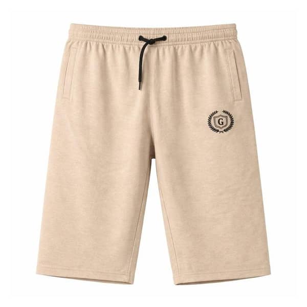 Men's Signature Emb. Three Quarter Shorts - Beige
