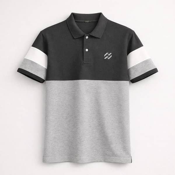 Men’s Premium Colorblock Polo Shirt – Mouse Gray
