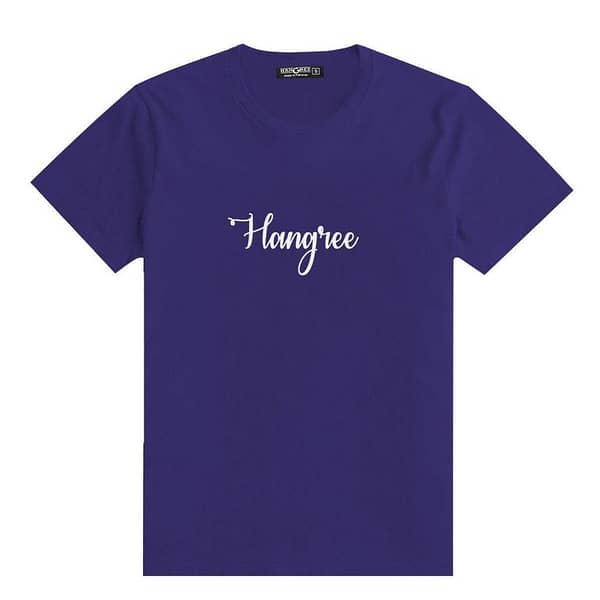 Stylish Hangree Embroidered Men Tee Shirt - Navy