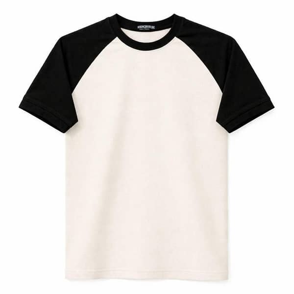 Men's Classic Raglan Tee Shirt - Cream & Black