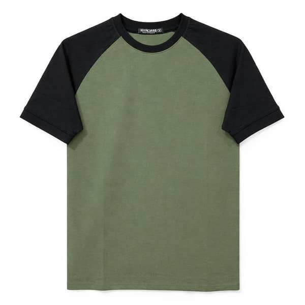 Men's Classic Raglan Tee Shirt - Hazel Green & Black