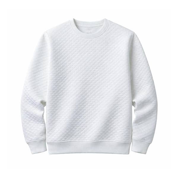 HG Premium Quilted Crew Neck Sweatshirt for Men – Super White