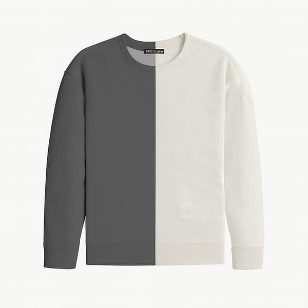 HG Contrast Terry Sweatshirt - Gunmetal Gray & Off White (Minor Fault)