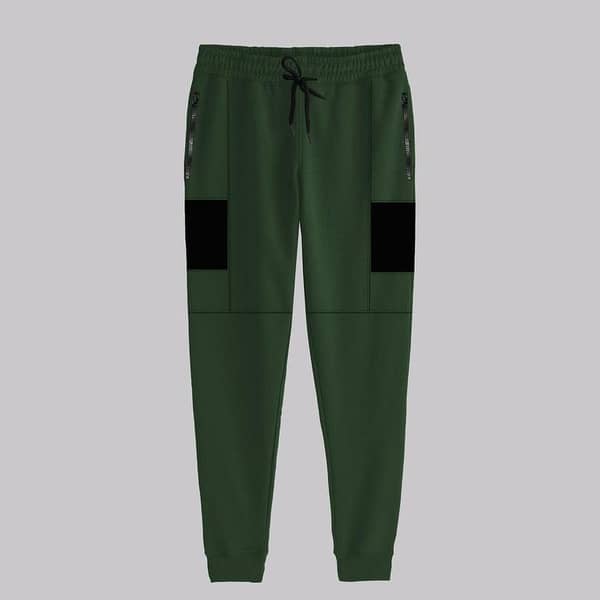 Men Close Bottom Zipper Pocket Fashion Trouser - Commando Green