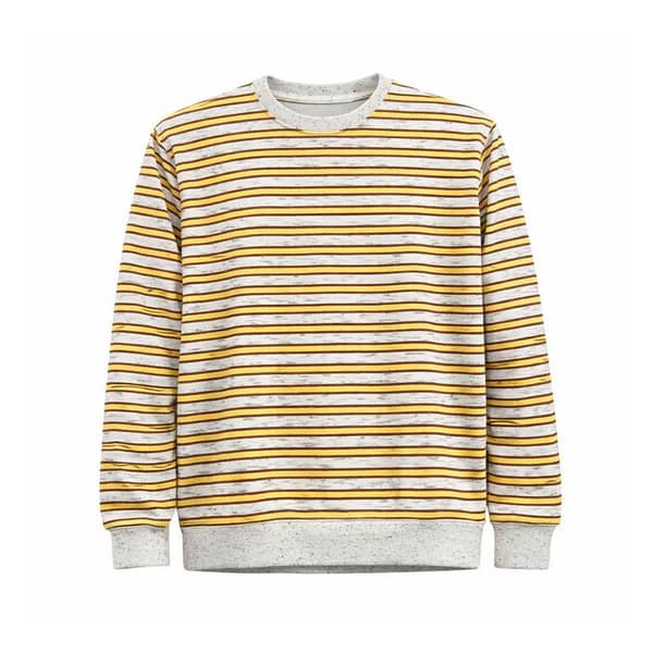 HG Men's Yarn Dyed Stripper Fleece Sweat Shirt - Textured Gray