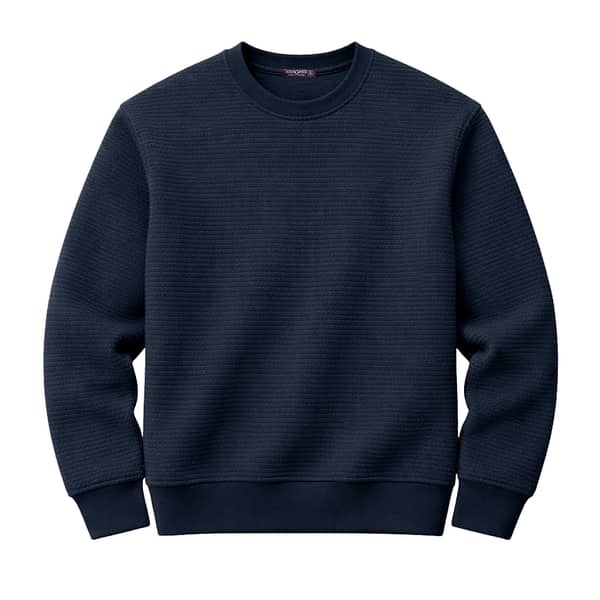 HG Ripple Pattern Fleece Sweat Shirt - Dark Navy