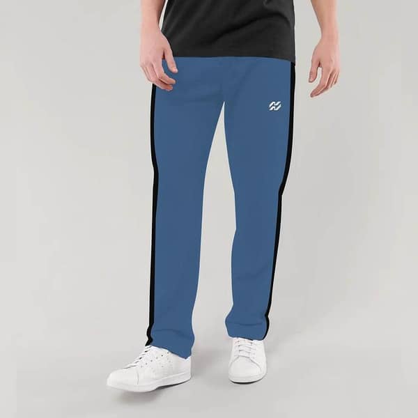 Hangree Premium Soft Cotton Panel Trouser - Gray Blue
