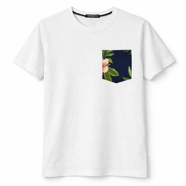 Men’s Premium Contrast Pocket T-Shirt – White
