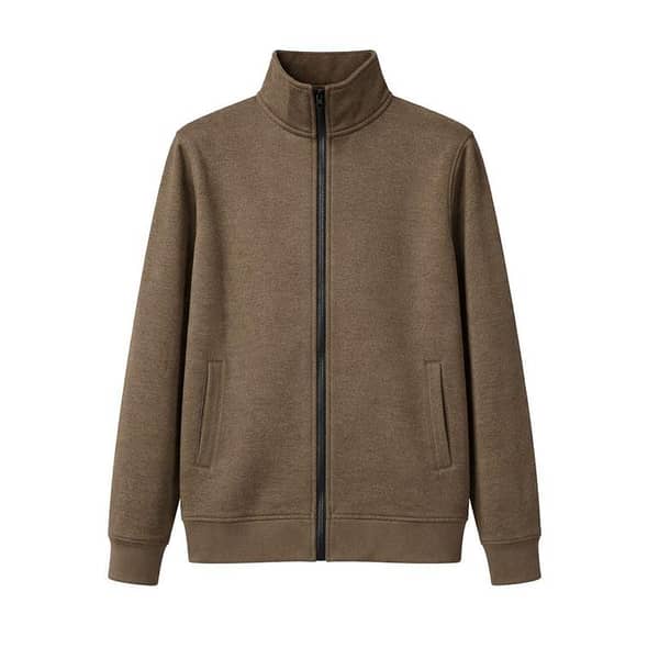 HG Men's Mockneck Fleece Zipper Jacket - Brown
