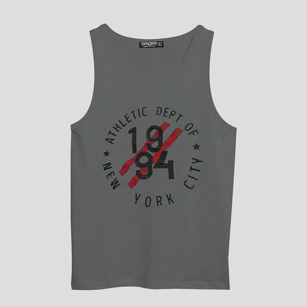 Men Graphic Printed ActiveFit Sleeveless Vest - Gray