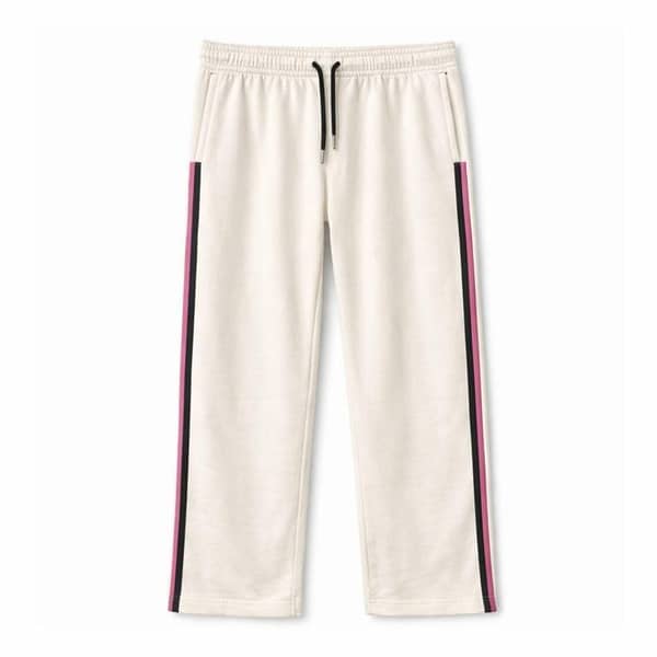 HG Women’s Relaxed Fit Terry Straight Trousers with Side Tape - Off White