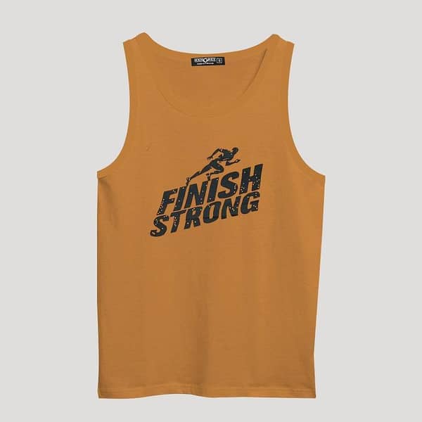 HG "Finish Strong" Printed ActiveFit Sleeveless Vest - Mustered Yellow