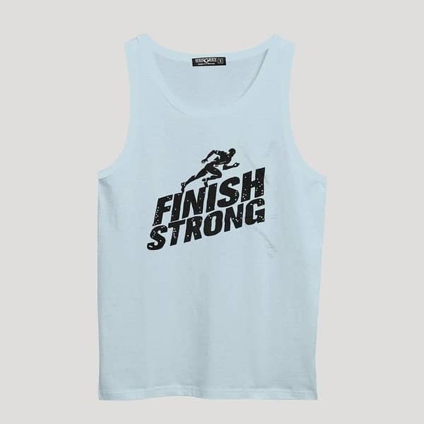 HG "Finish Strong" Printed ActiveFit Sleeveless Vest - Sky