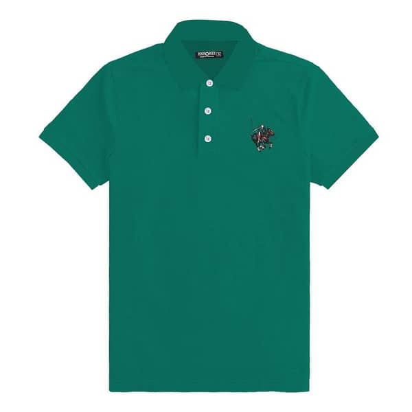 Signature Embroidered Men Polo - Sea Green