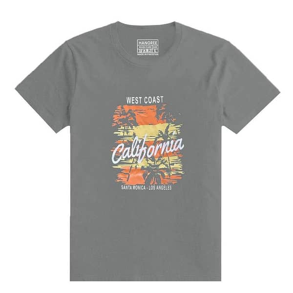 O NECK "CALIFORNIA" PRINTED PANEL TEE