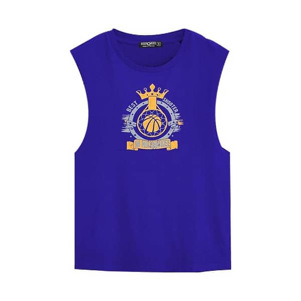 Graphic Printed Sleeveless Tee Shirt - Purple