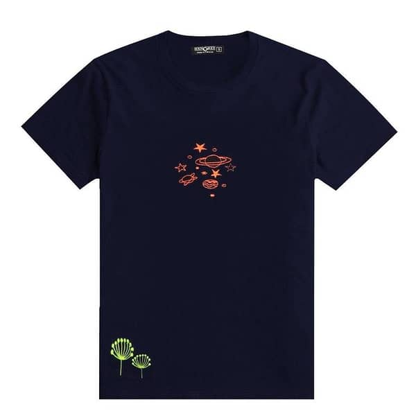 Galaxy Embroidered Men Tee Shirt - Navy