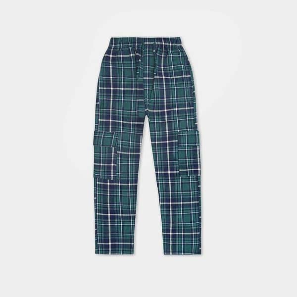 Men Cargo Casual Check Trouser - Green
