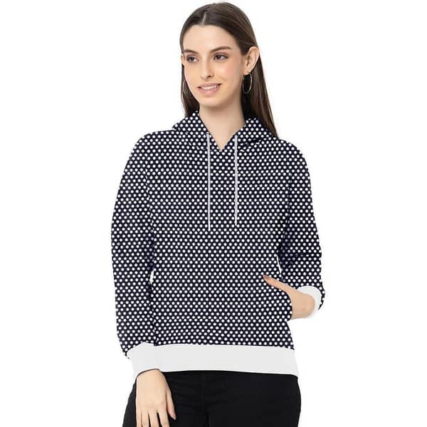 Women's Polka dot Exclusive Hoodie - Navy