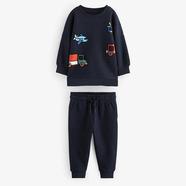 Unisex Graphic Printed Twin Set - Dark Navy