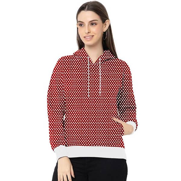 Women's Polka dot Exclusive Hoodie - Red