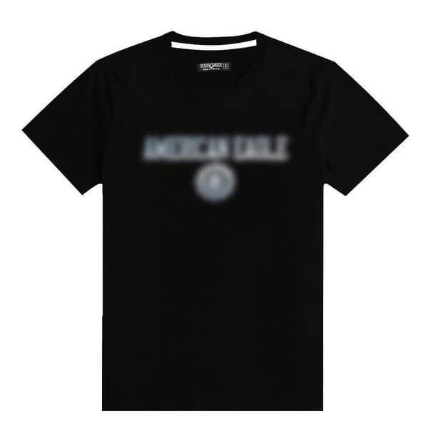 Signature Printed O Neck Tee Shirt - Black