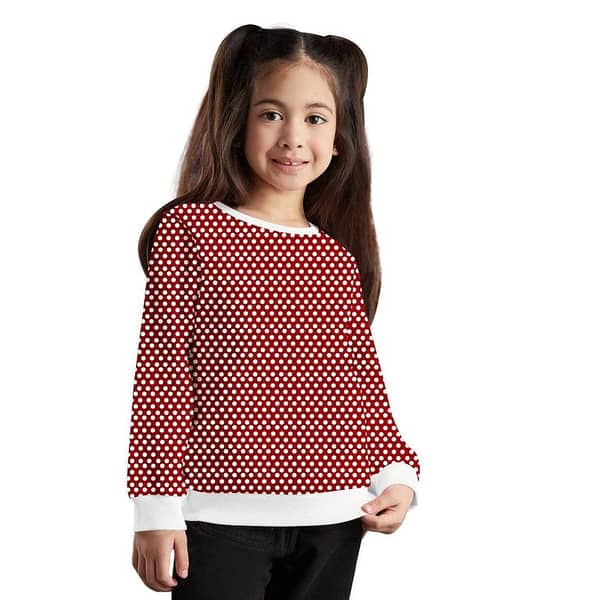 Girl's Polka dot Exclusive Sweat Shirt - Red