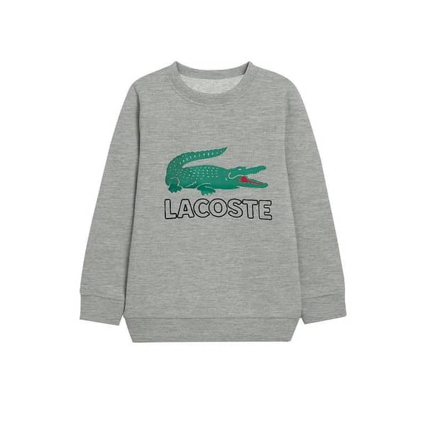 Boy's Lacoste Printed Sweat Shirt - Gray