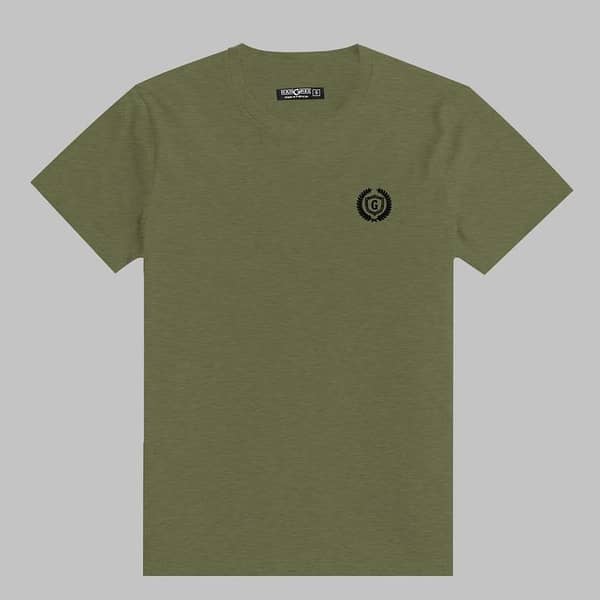 Men's Signature Emb. Round Neck Tee Shirt - Olive Green