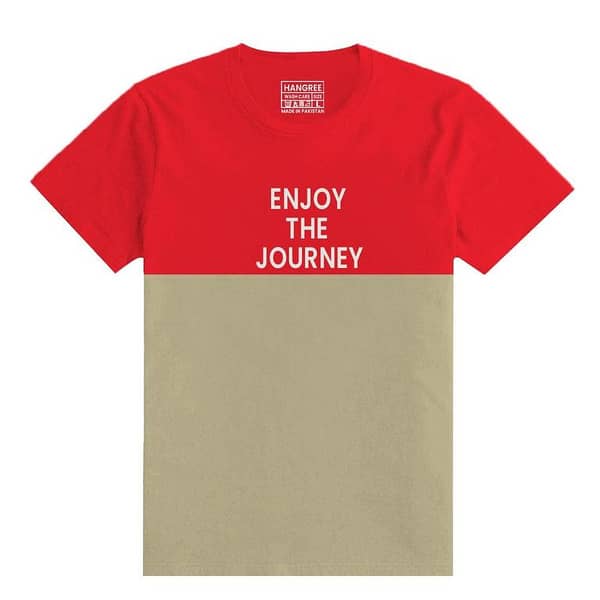 O Neck "Enjoy the Journey" Printed Panel Tee