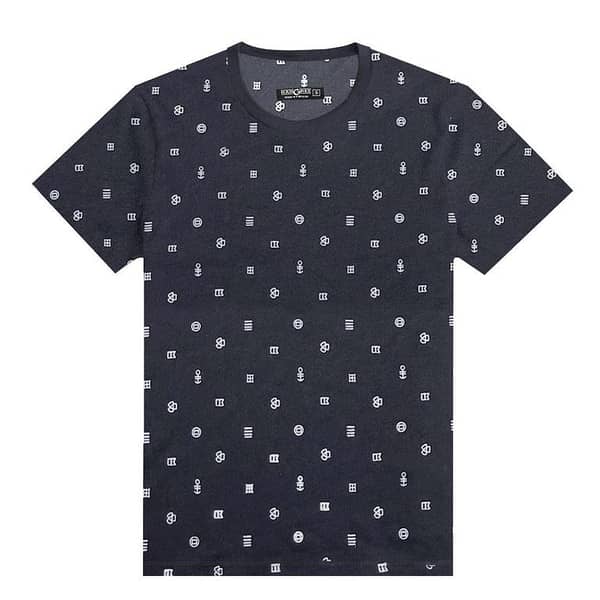 HG ALL OVER PRINTED TEE SHIRT - NAVY