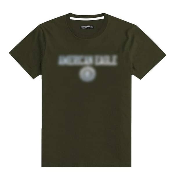 Signature Printed O Neck Tee Shirt - Olive Green