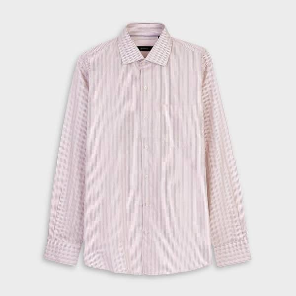 Oxford Collar Vertical Dual Lining Semi Formal Shirt