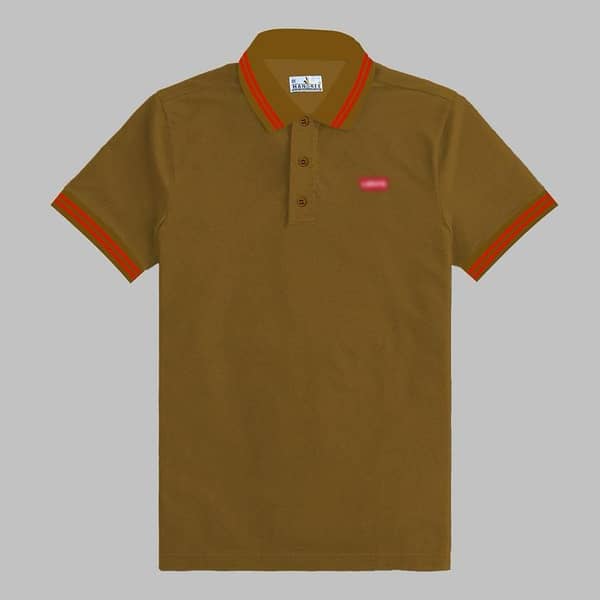 Men's Tipping Collar Classy Polo Shirt | Dark Gold