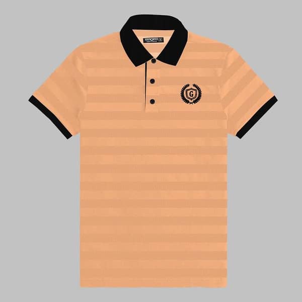 HG SIGNATURE EMB. CONTRAST COLLAR PEACH POLO
