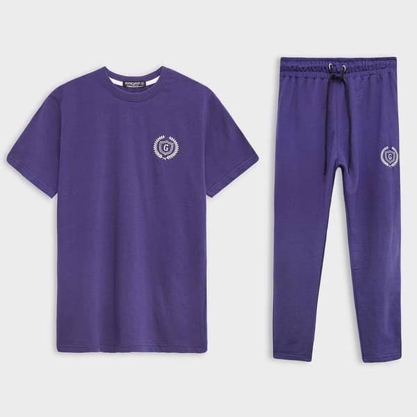 HG Signature Navy Emb Soft Cotton Summers Tracksuit