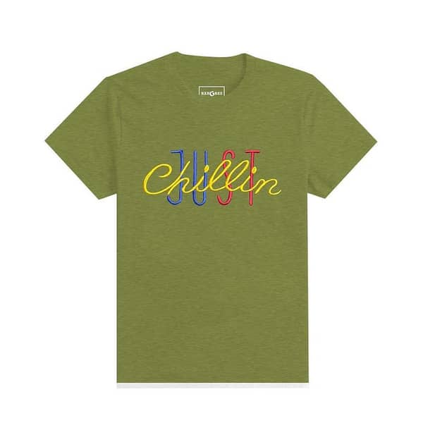 JUST CHILLING EMB O NECK BOY'S TEE SHIRT - GREEN