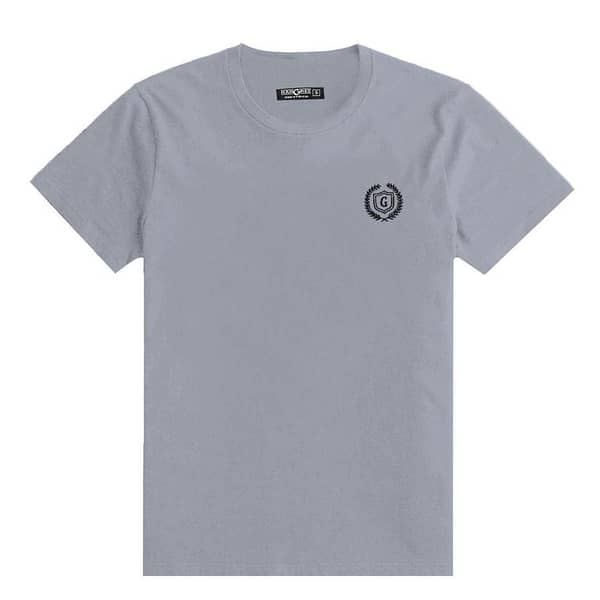 Men's Signature Emb. Round Neck Tee Shirt - Sky Gray