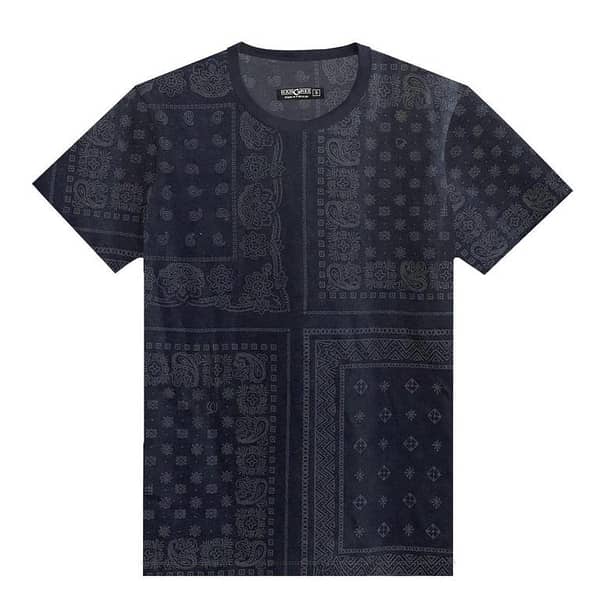HG Designer Printed All Over Tee Shirt - Navy