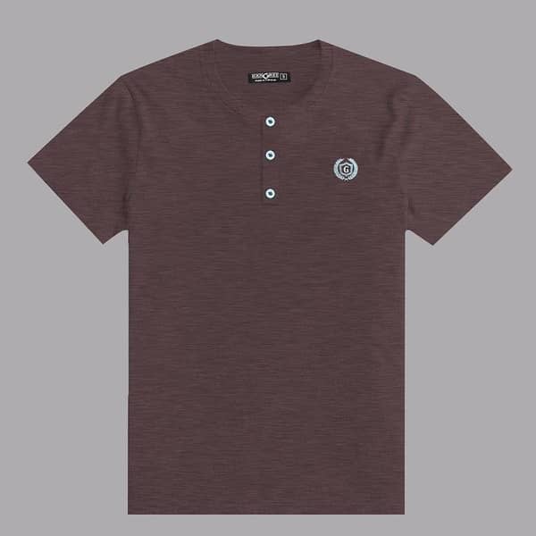HG Signature Emb Henley Tee