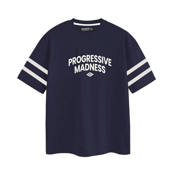 OVERSIZE DOWN SHOULDER TEE SHIRT - NAVY