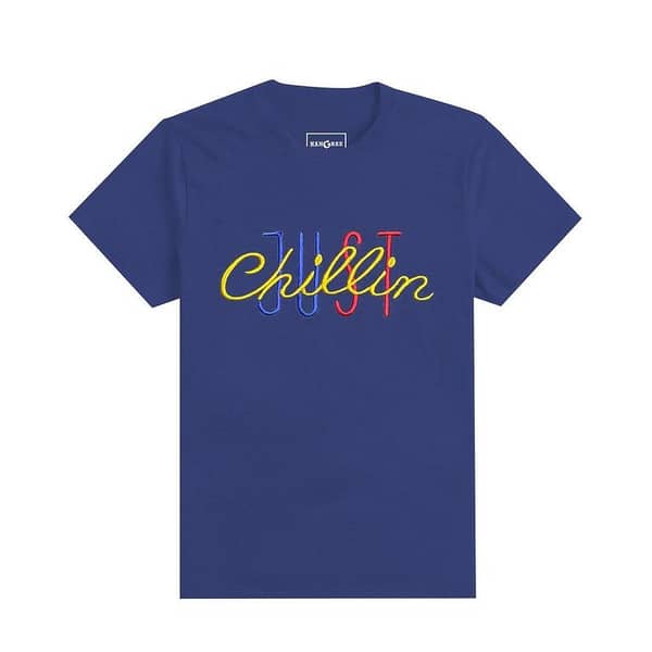 JUST CHILLING EMB O NECK BOY'S TEE SHIRT - NAVY