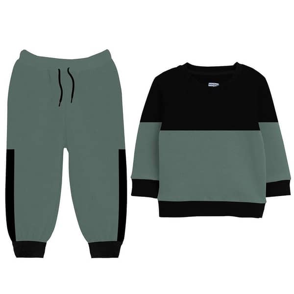 Exclsuine Panel Style Fleece Twin Set For Boys