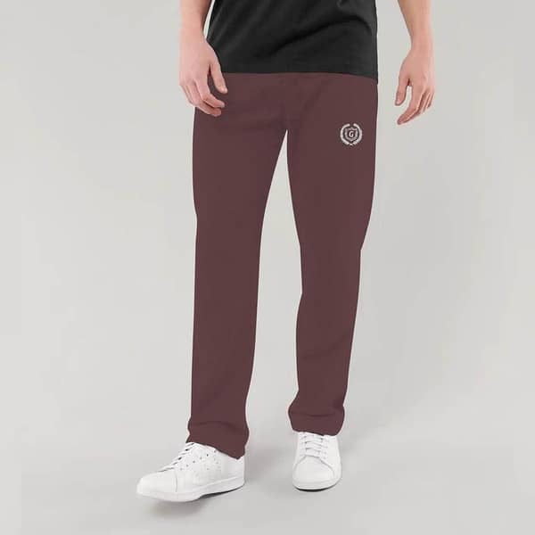 HG SIGNATURE EMB SOFT COTTON TROUSER - BROWN