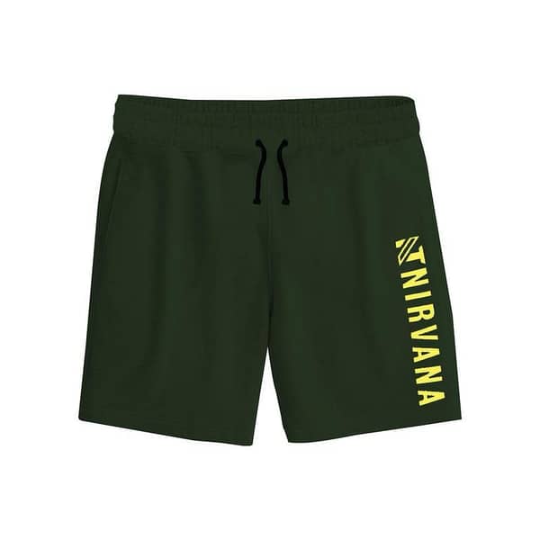 NT Printed Two Quarter Summer Shorts - Forest Green