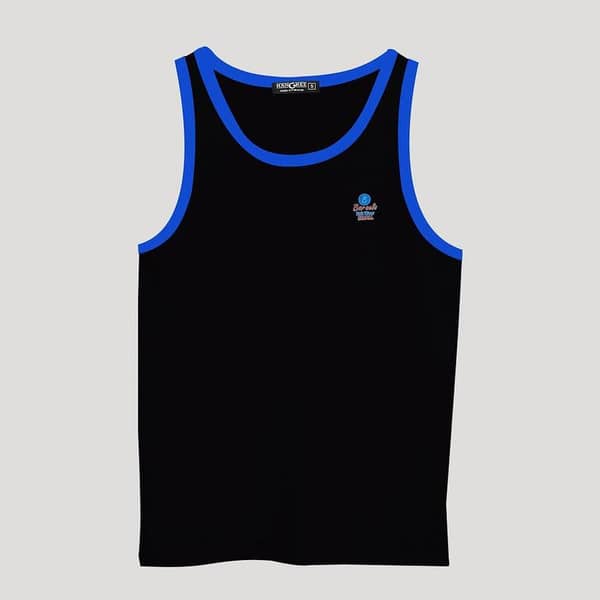 Men's Black Cotton Vest Without Sleeves