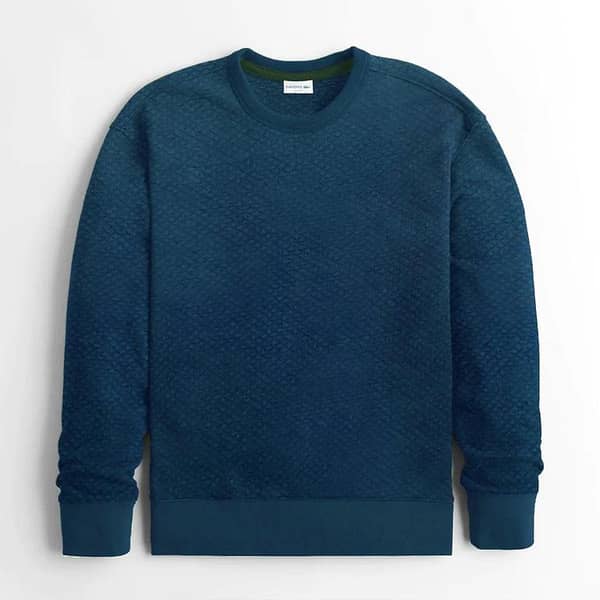 Premium Self Textured Fleece Sweat Shirt - Navy