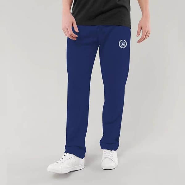 Signature Emb Soft Cotton Trouser - Navy Blue