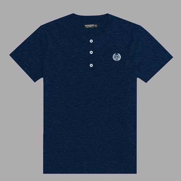 HG Signature Emb Henley Tee