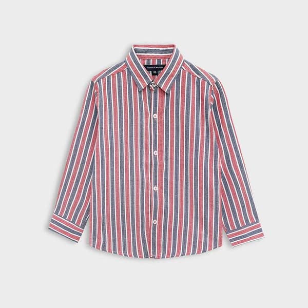 Exclusive Boy's Multicolor Lining Casual Shirt - Red